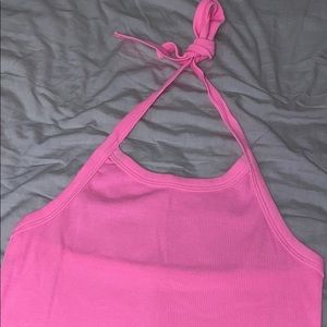 2/$22🦋Aerie Hot Pink Ribbed Halter Top Size S